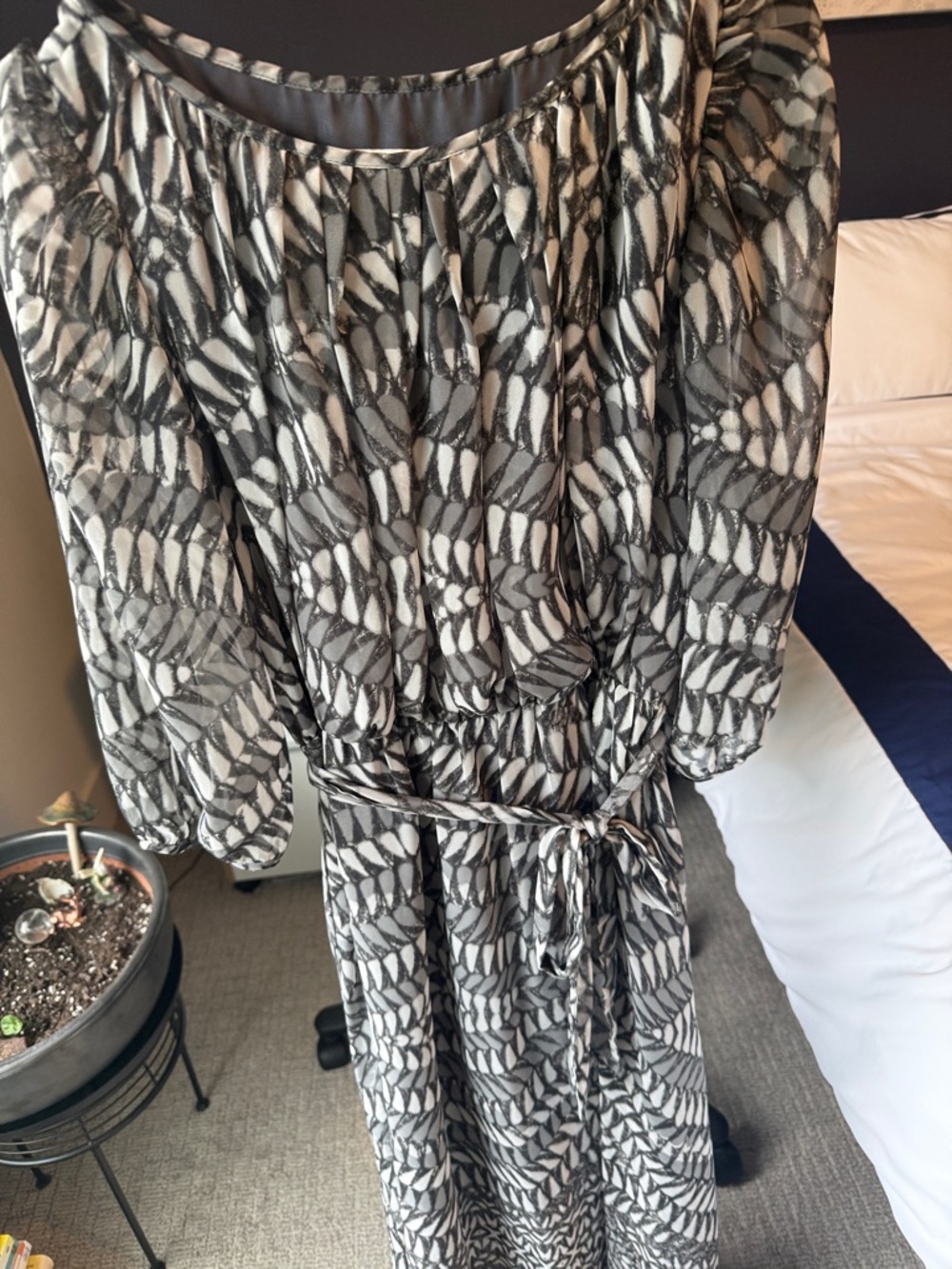 Coldwater Creek Black & White Abstract Printed Top